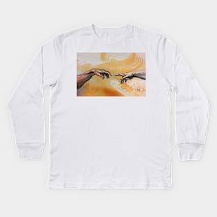 Birth of Adam Michelangelo Sistine Chapel Kids Long Sleeve T-Shirt